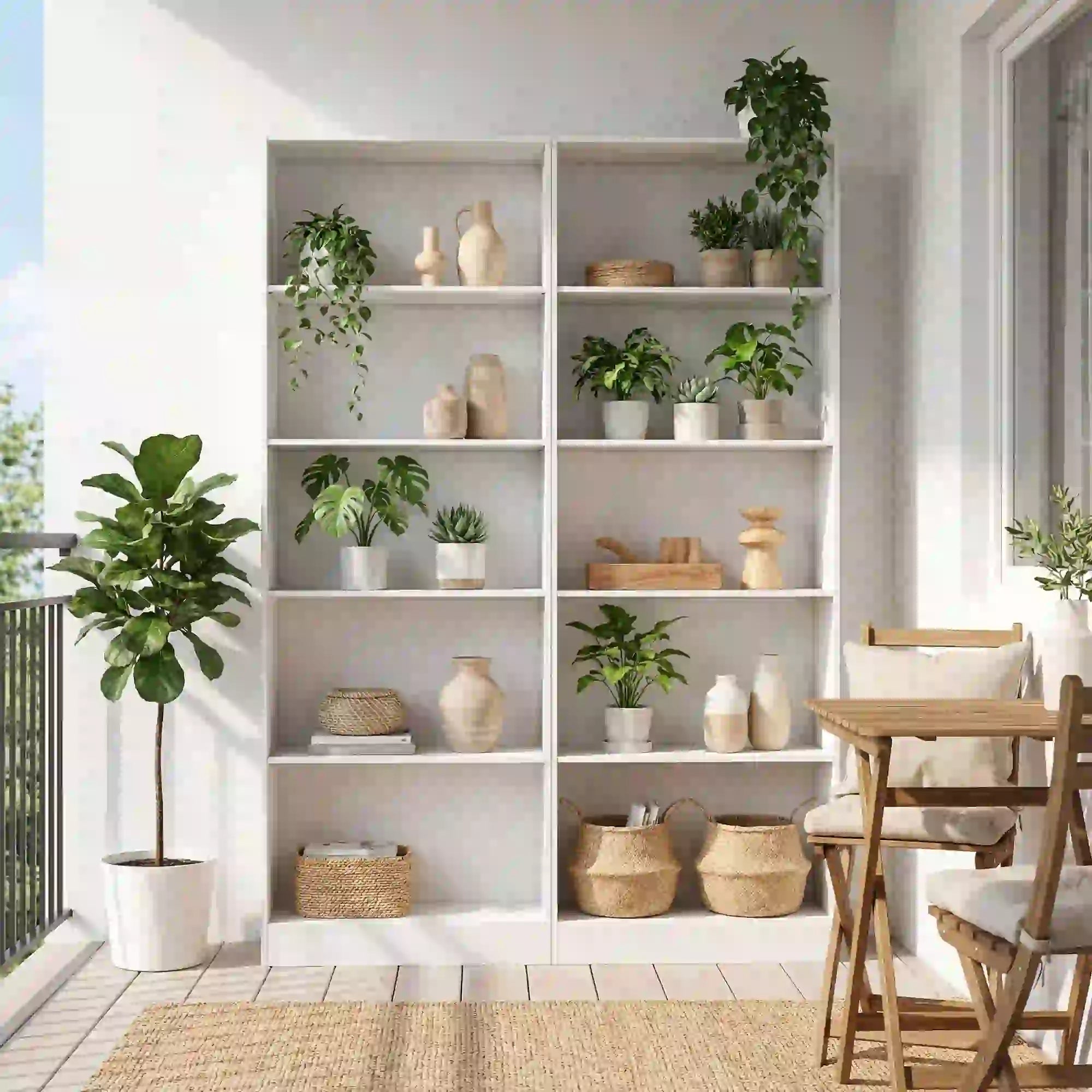 5-Tier Bookcase, Adjustable Shelves, Storage Bookshelf, White Display Bookshelves at Gallery Canada
