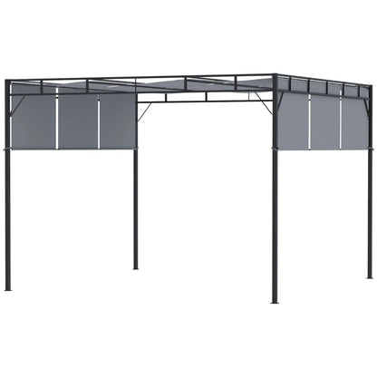 10' x 10' Retractable Pergola Canopy, Steel Frame, Dark Grey Pergolas at Gallery Canada