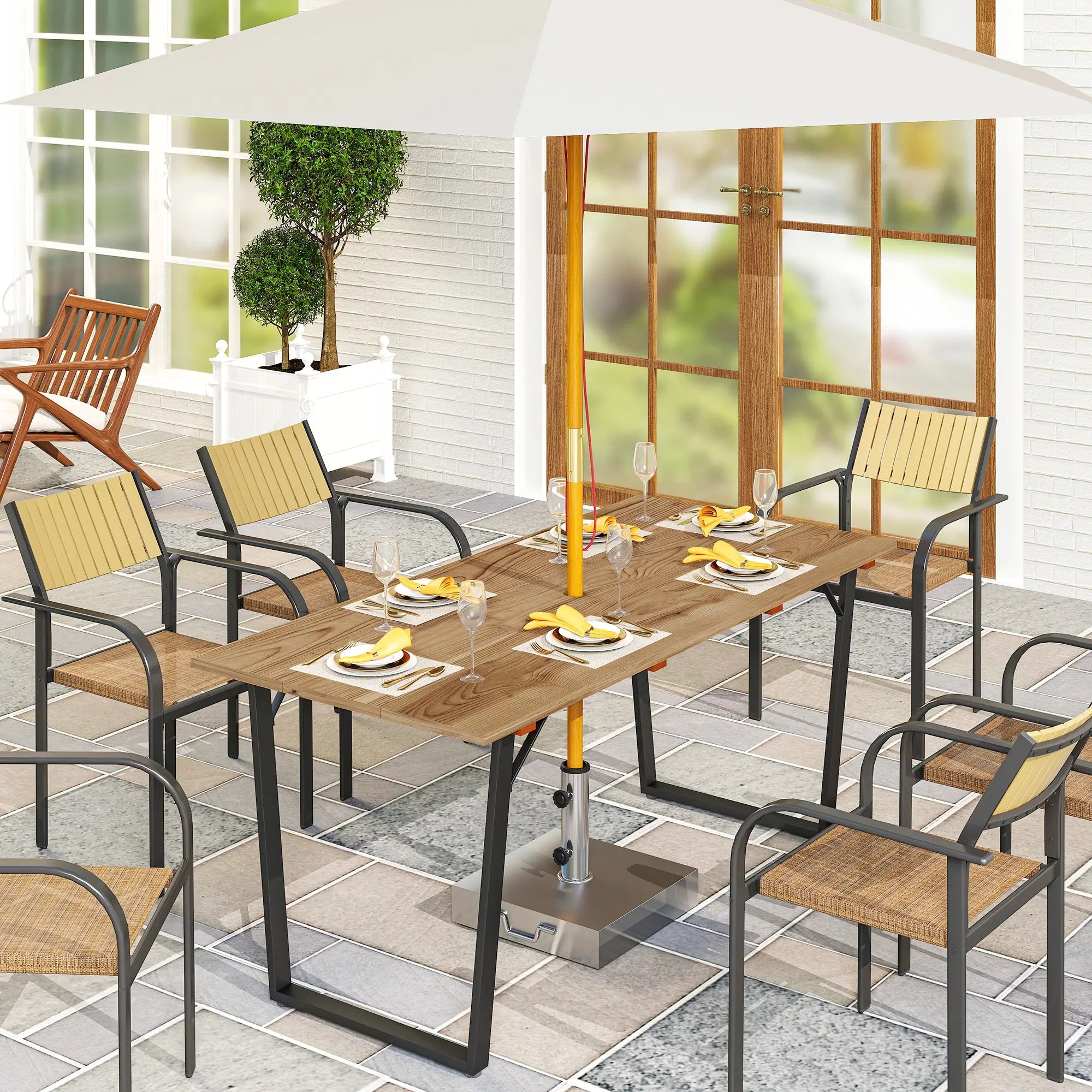 Wooden Outdoor Dining Table for 6, 2