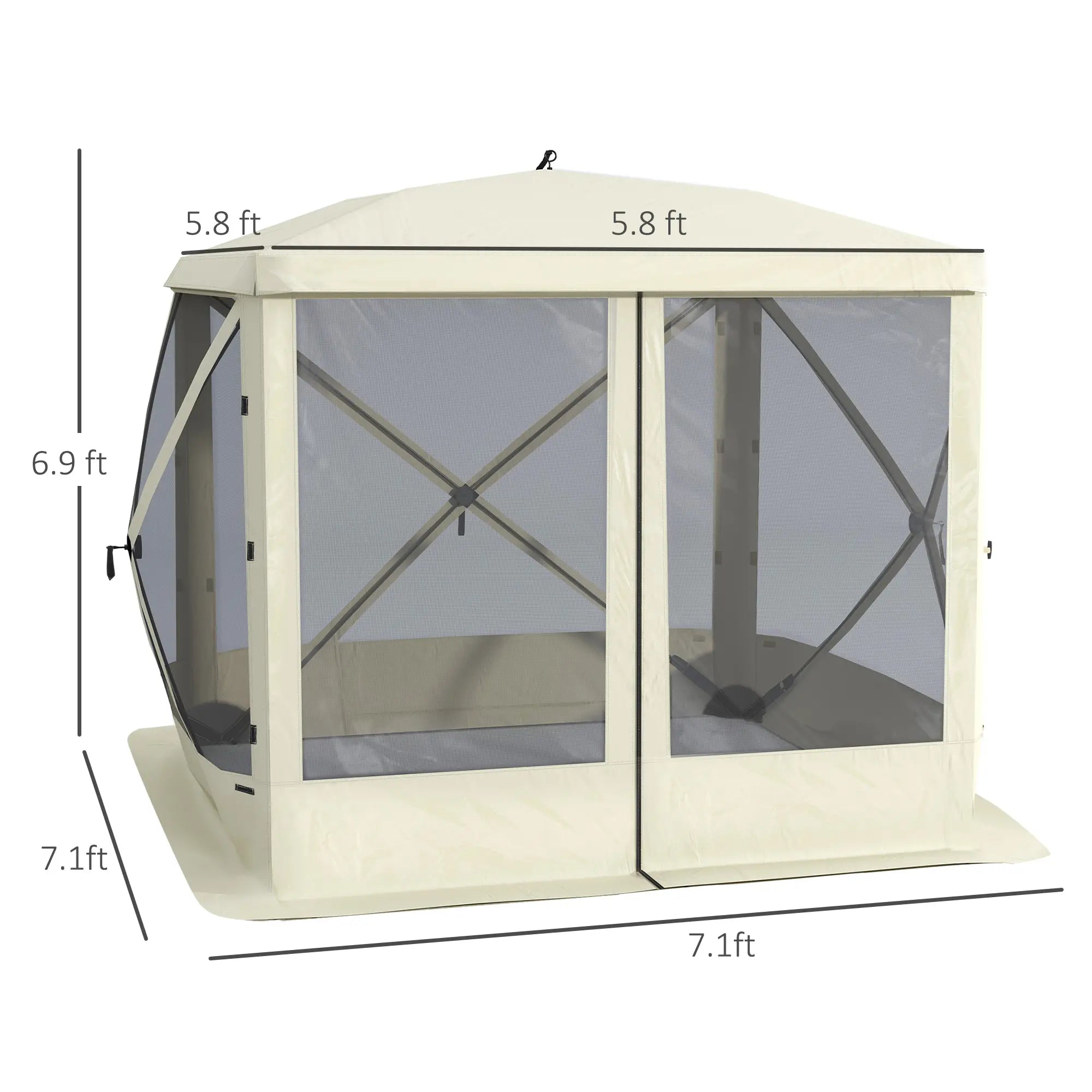 Pop-Up Tent, Foldable with Carry Bag, Zippered Door, Fits 3-4 People, Beige Pop Up Canopies at Gallery Canada