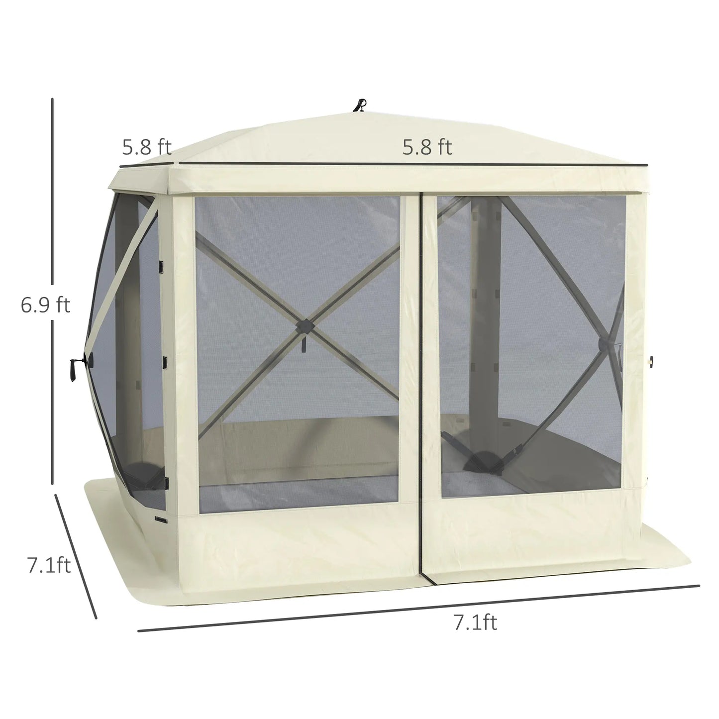 Pop-Up Tent, Foldable with Carry Bag, Zippered Door, Fits 3-4 People, Beige Pop Up Canopies at Gallery Canada