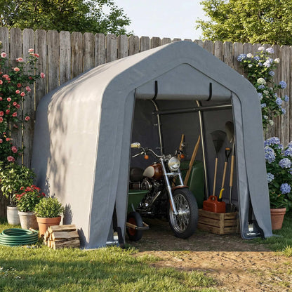 8' x 6' Carport, Sidewalls Roll-Up Door, Outdoor Storage Shelter, Dark Grey Car Shelters at Gallery Canada