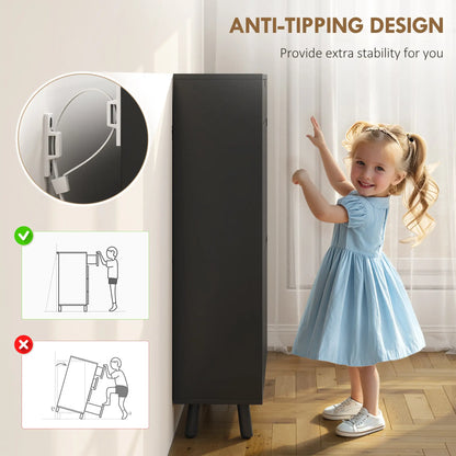 Narrow Shoe Cabinet, 2 Flip Drawers, Top Drawer, Adjustable Shelves, Black Shoe Storage Cabinets & Racks at Gallery Canada