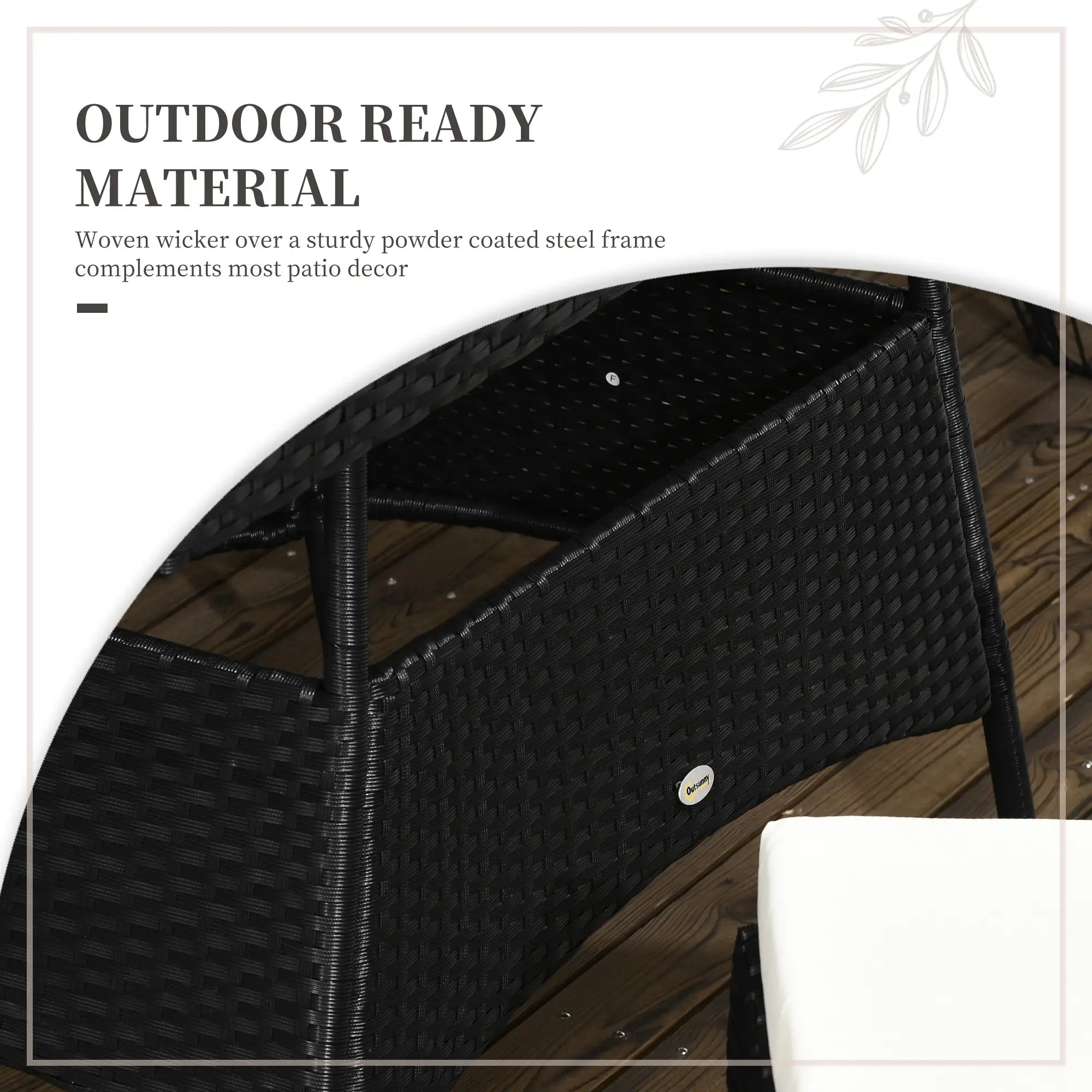 5-Piece Wicker Patio Dining Set, WPC Table, PE Rattan, Cream White Outdoor Dining Sets at Gallery Canada