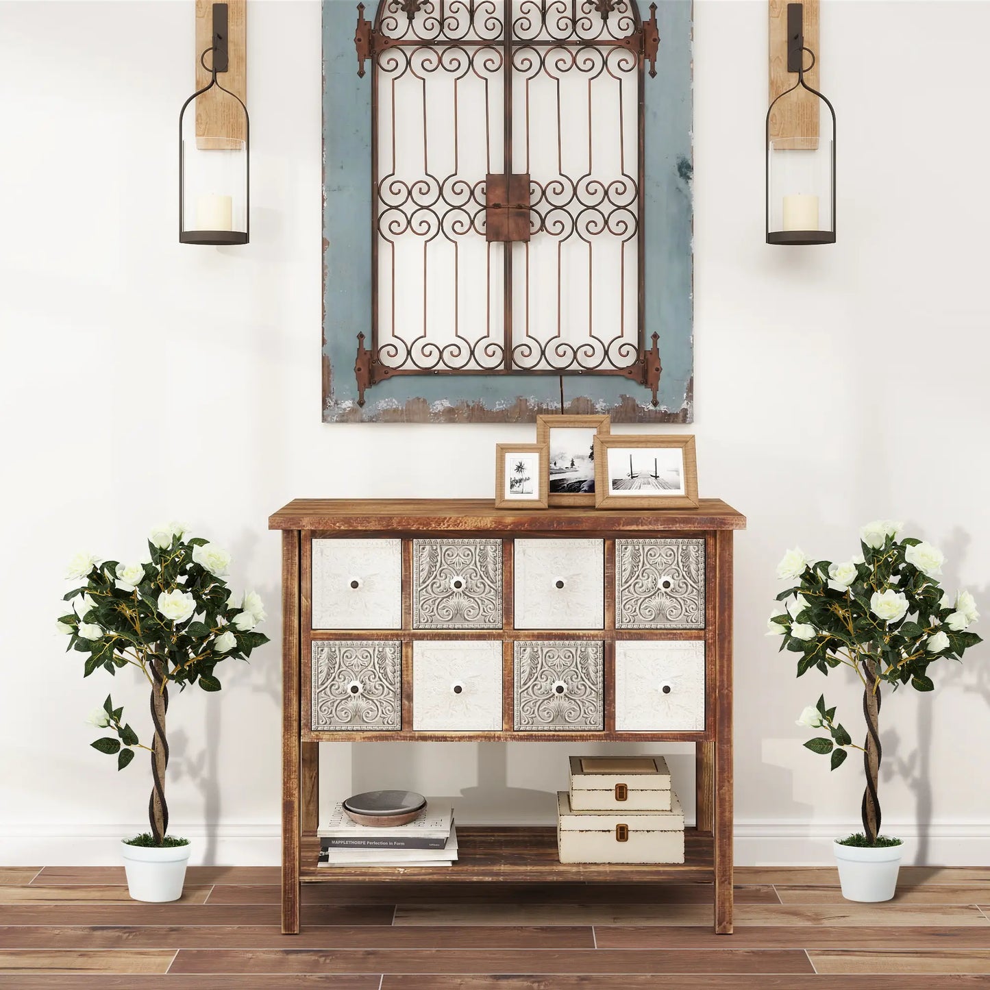 3FT White Rose Artificial Plant Set, Fake Plant For Home Decor, White Artificial Trees at Gallery Canada