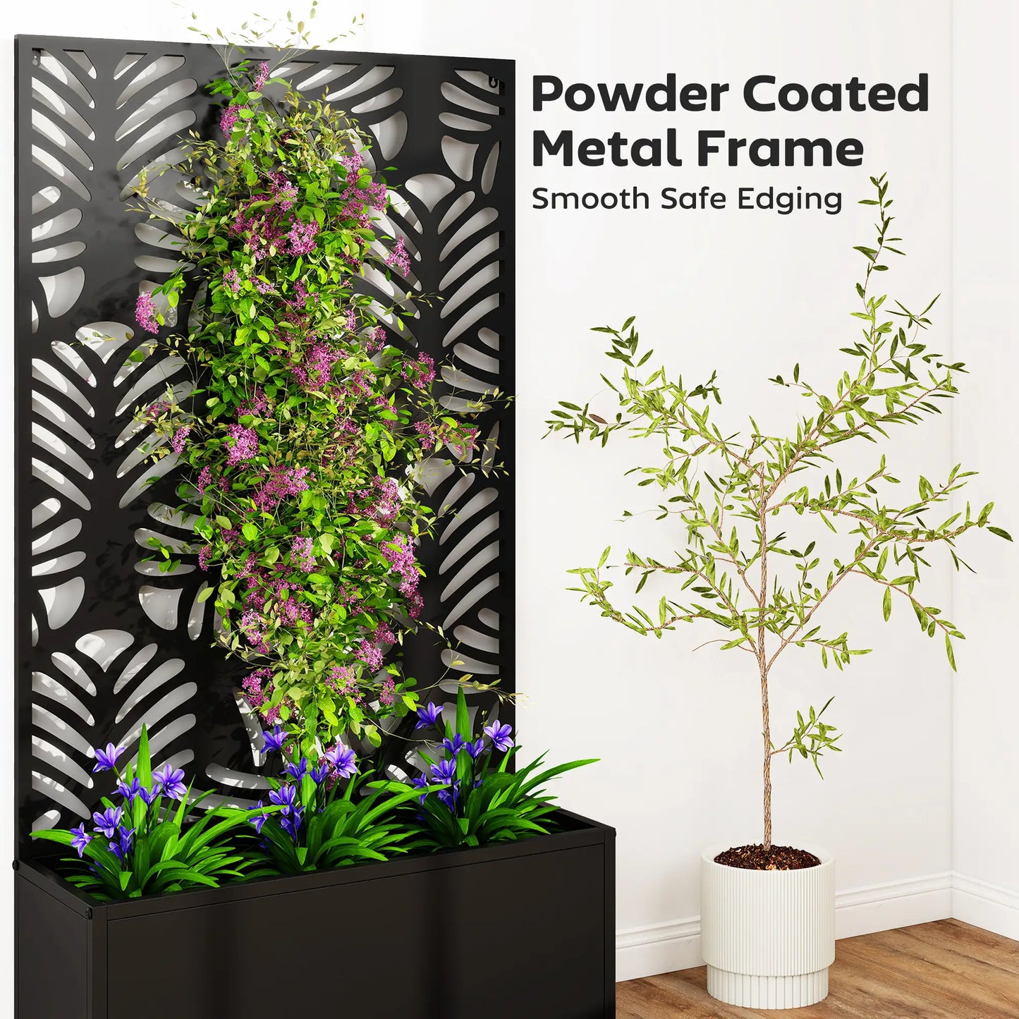 Metal Garden Bed With Trellis, Freestanding Or Wall Mounted Galvanized Planter Boxes at Gallery Canada