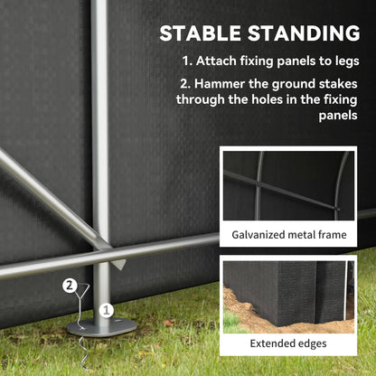 5' x 8' Outdoor Storage Shed, Heavy Duty Galvanized Steel, Black Car Shelters at Gallery Canada