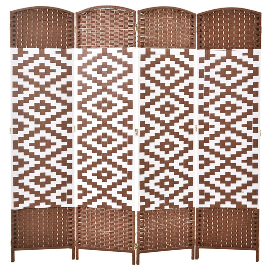 6FT 4-Panel Diamond Weave Folding Freestanding Room Divider Privacy Screen Indoor Accent Style - Gallery Canada