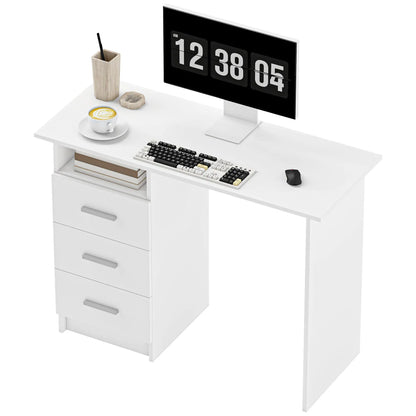 Computer Desk with Drawers, 40 Inch Home Office Desk Computer Desks White at Gallery Canada