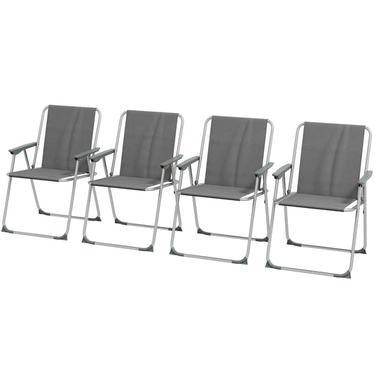 4 Pack Outdoor Folding Chairs, Portable Camping, Oxford Fabric, Grey Patio Chairs Silver, Grey at Gallery Canada