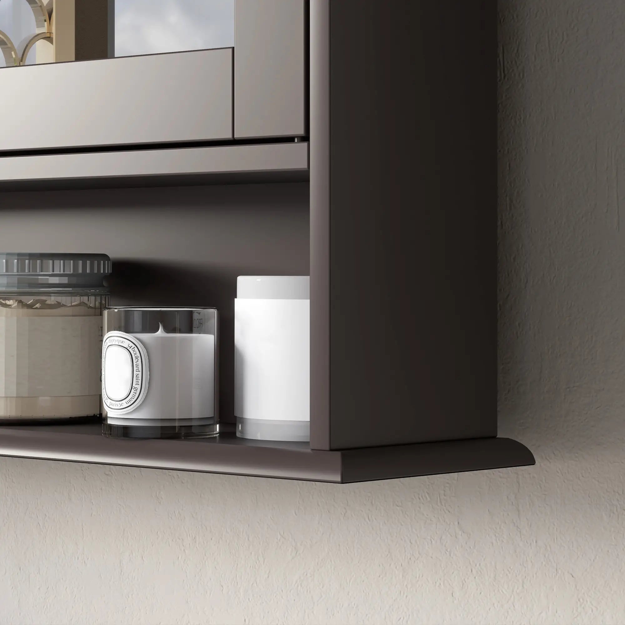 Wall-Mounted Medicine Cabinet, Double Doors, Open Shelf, Adjustable, Dark Brown Mirror Medicine Cabinets at Gallery Canada