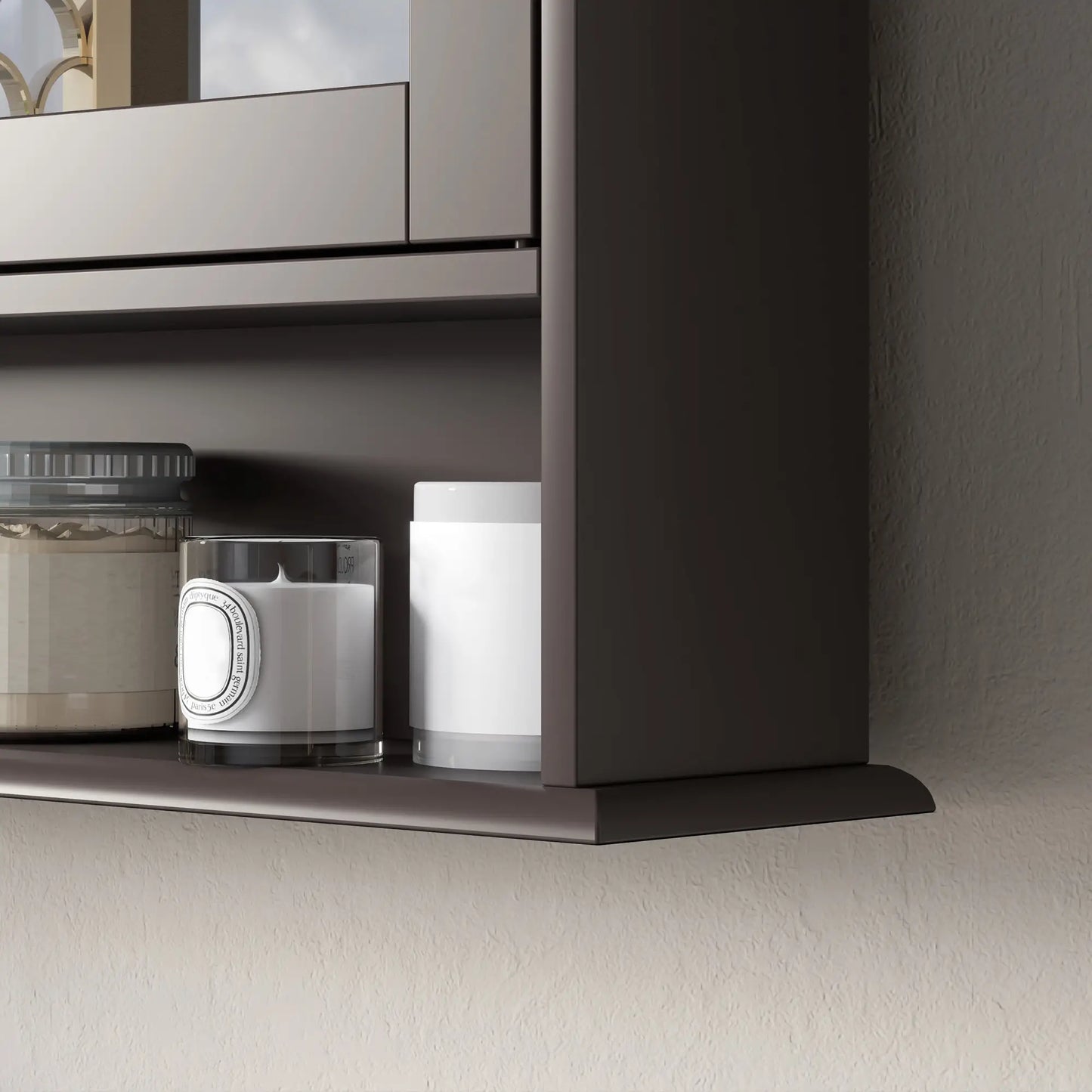 Wall-Mounted Medicine Cabinet, Double Doors, Open Shelf, Adjustable, Dark Brown Mirror Medicine Cabinets at Gallery Canada