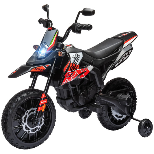 12V Kids Electric Motorcycle, Battery Powered Dirt Bike with Training Wheels, Red Electric Ride On Toys Red at Gallery Canada