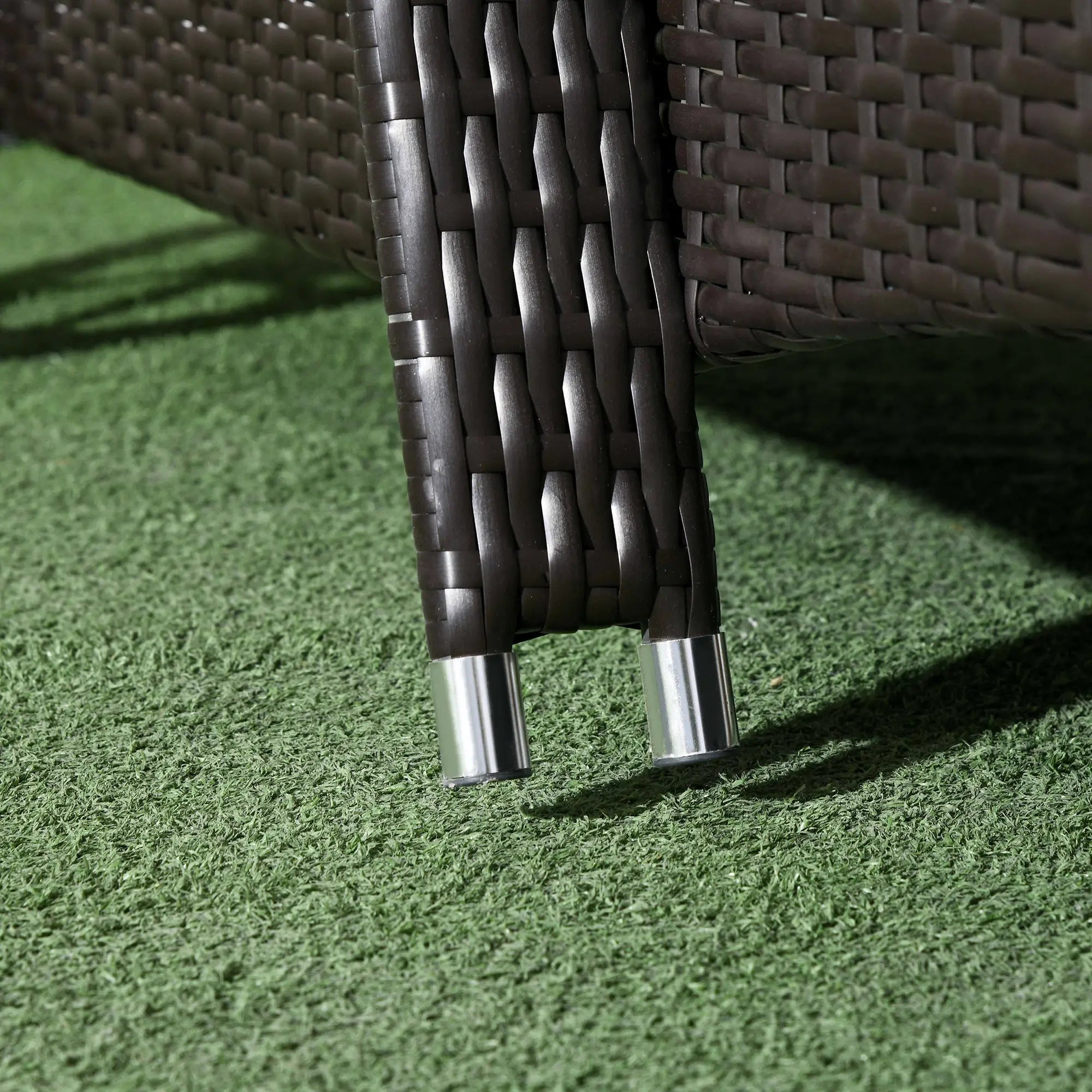 Outdoor Lounger, Deck Chair with Headrest, 5-Level Adjustable, Deep Coffee, Navy Blue Chaise Loungers at Gallery Canada