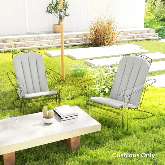 Set of 2 Patio Chair Cushions, High Back, High-Density Foam, Light Grey Patio Chair Cushions Light Grey at Gallery Canada