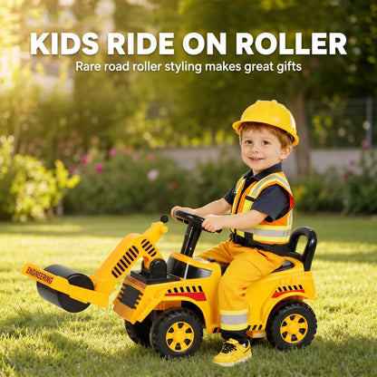 Kids Ride On Construction Car, Push Toy with Horn, Storage, Yellow Toy Excavators at Gallery Canada