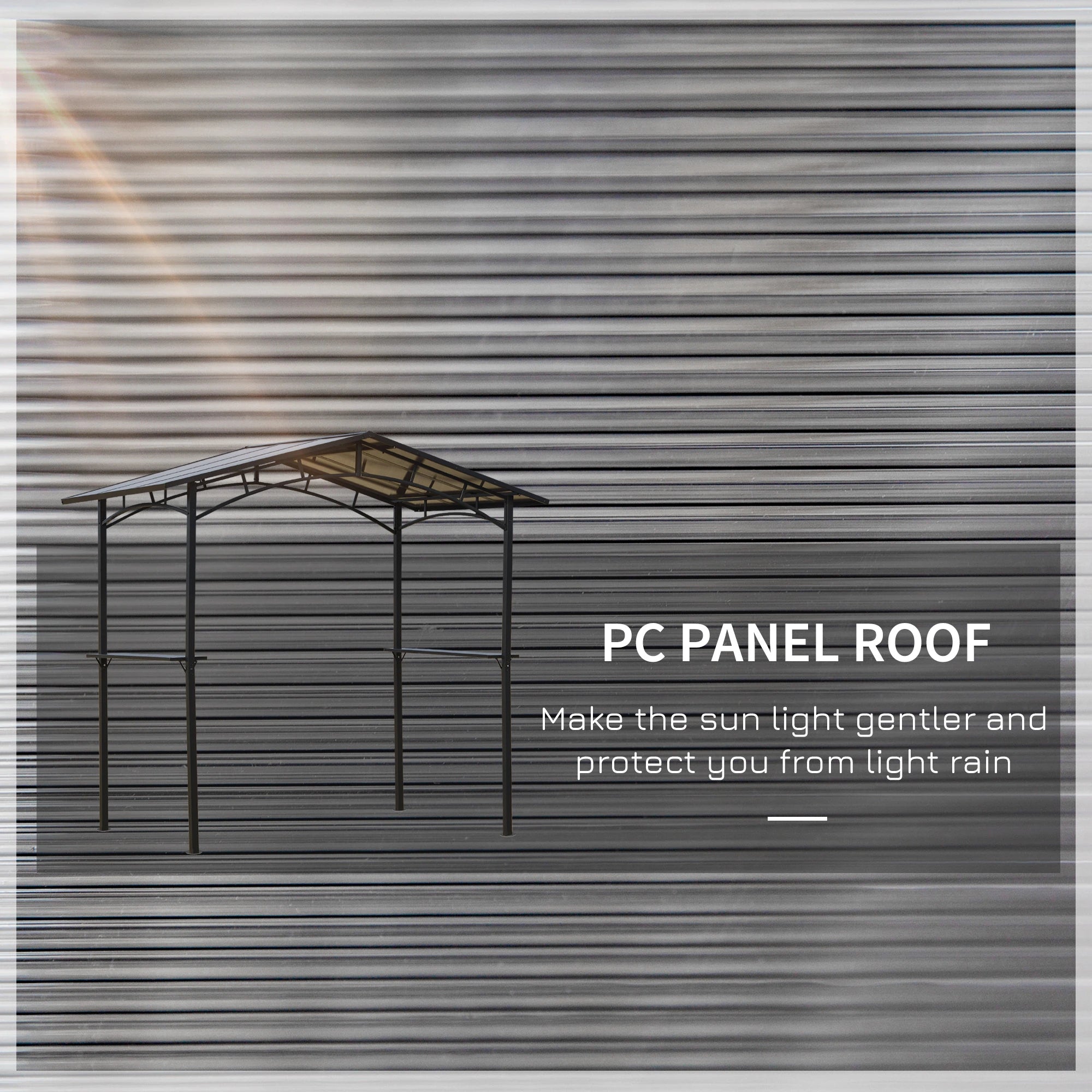 8' x 5' Hardtop Grill Gazebo, Aluminium BBQ Canopy, Outdoor with Shelves, Aluminium BBQ Grill Gazebos at Gallery Canada