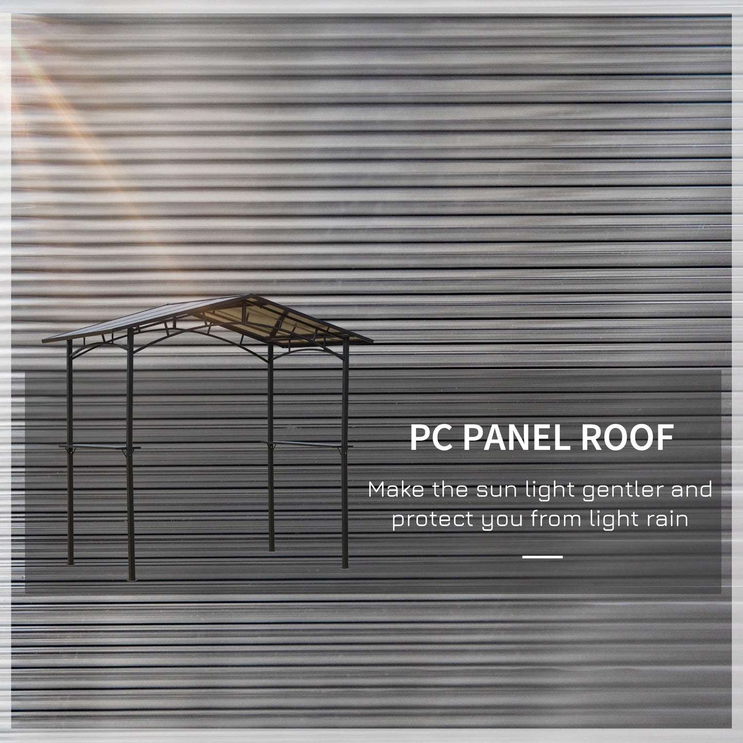 8' x 5' Hardtop Grill Gazebo, Aluminium BBQ Canopy, Outdoor with Shelves, Aluminium BBQ Grill Gazebos at Gallery Canada