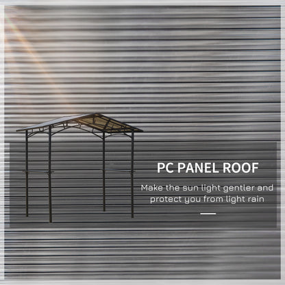 8' x 5' Hardtop Grill Gazebo, Aluminium BBQ Canopy, Outdoor with Shelves, Aluminium BBQ Grill Gazebos at Gallery Canada