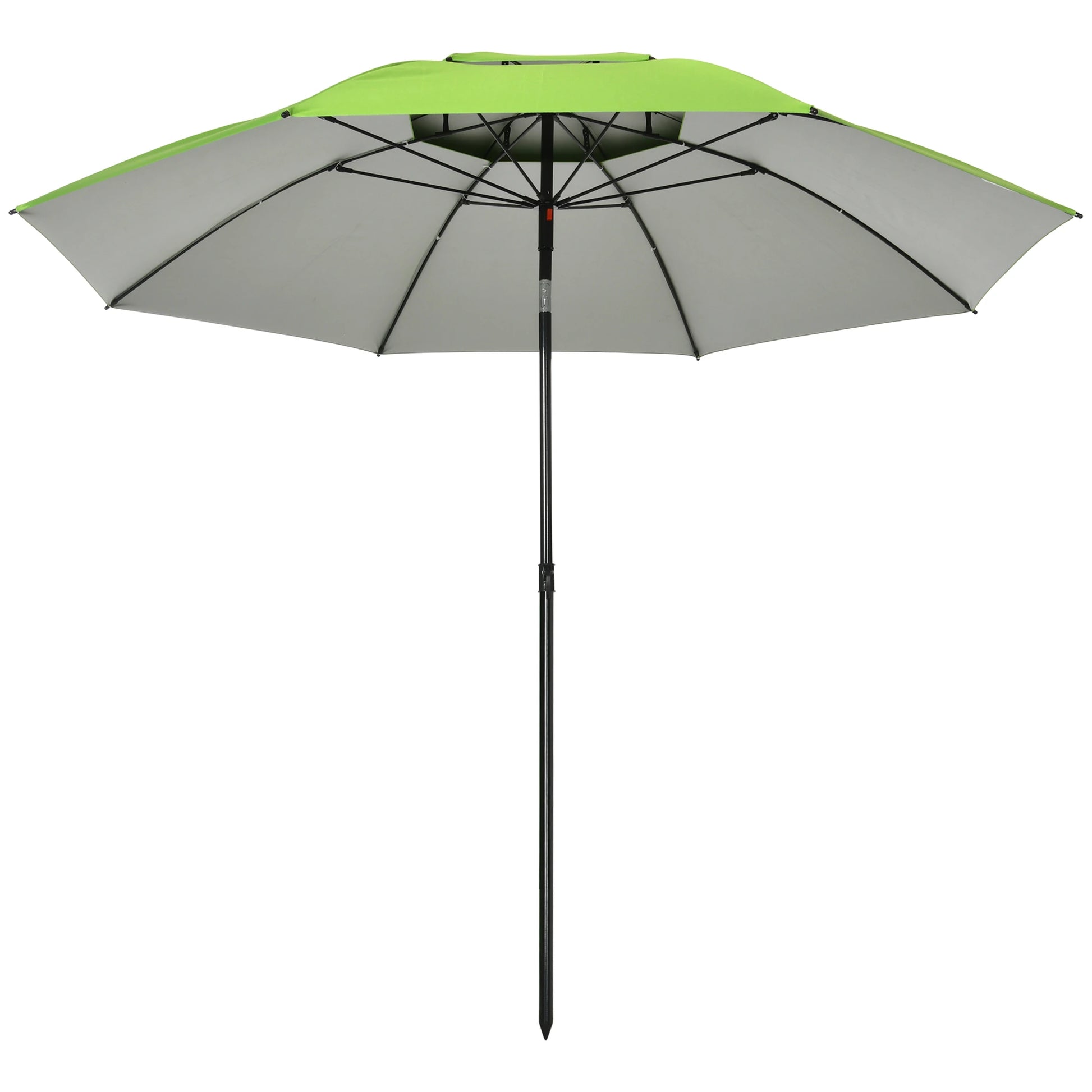 6.6ft Arched Beach Umbrella, Adjustable, Steel Frame, UV30+, Green Beach Umbrellas Green at Gallery Canada