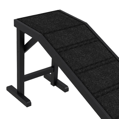 Pet Ramp Bed Steps, Non-Slip Carpet Top, Pine Wood, 74"L x 16"W x 25"H, Black Dog Stairs at Gallery Canada