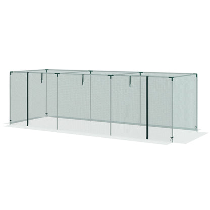 Galvanized Steel Crop Cage, Plant Protection Tent, 12' x 4', Green Walk In Greenhouses Green and Silver at Gallery Canada