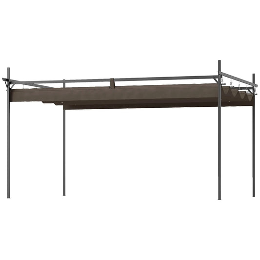 10' x 10' Brown Gazebo, UPF30+ Retractable Canopy, Metal Pergola Kit, Brown Pergolas Black, Brown at Gallery Canada