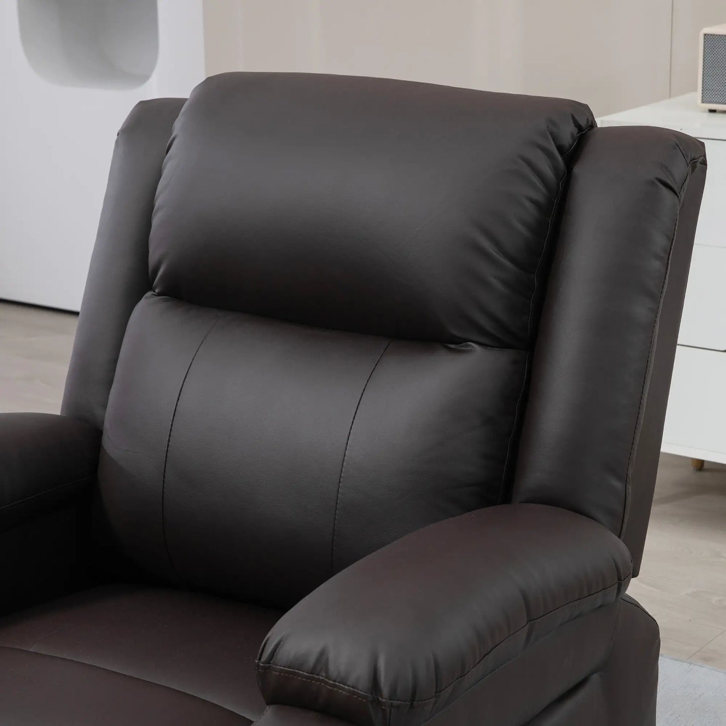 PU Leather Electric Recliner Chair, Remote, Side Pockets, Brown Electric Power Lift Chairs at Gallery Canada