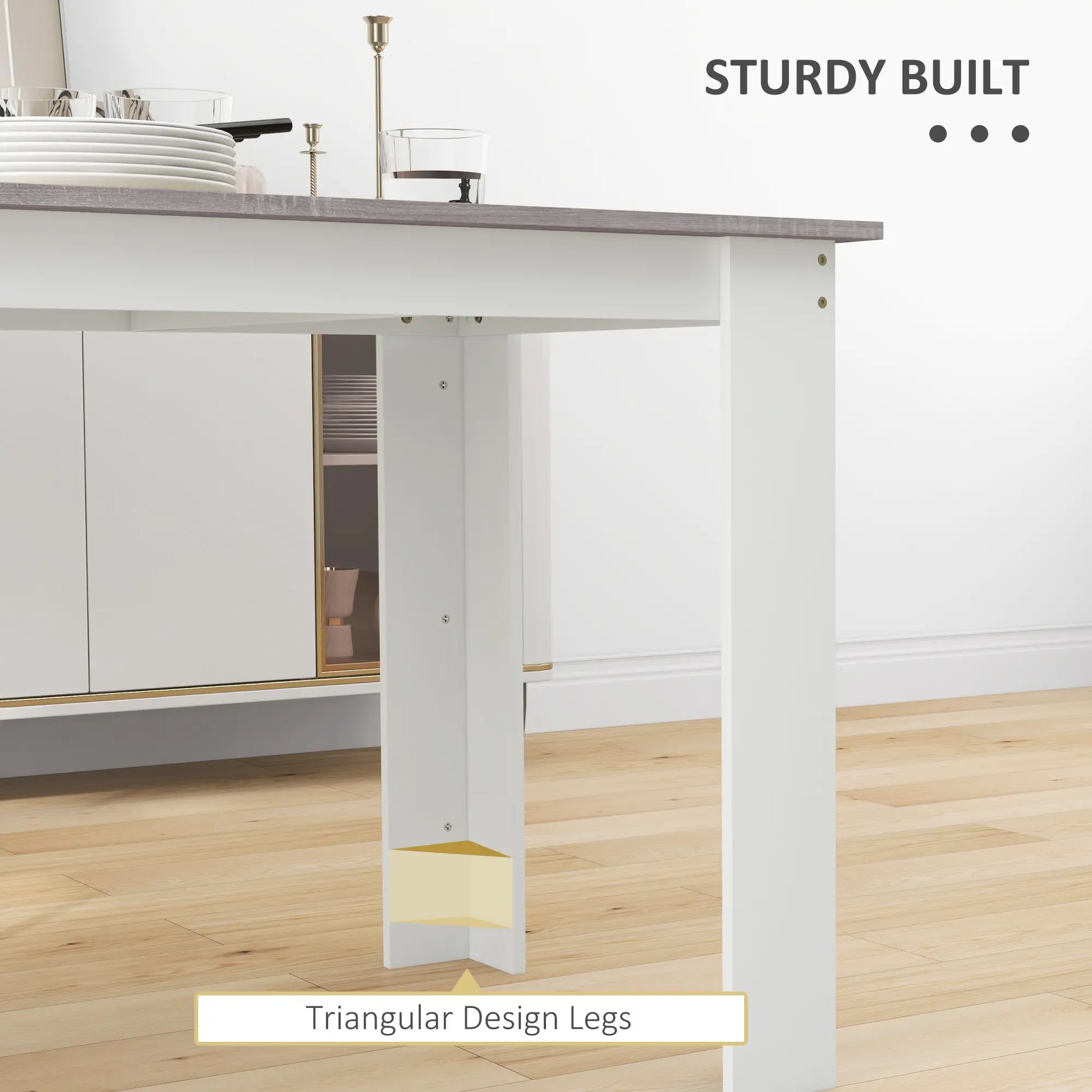 Kitchen Table for 4-6, Wood Effect Dining Table, Grey Dining Tables at Gallery Canada