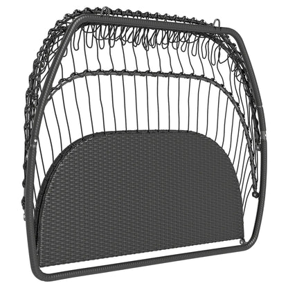 Double Wicker Egg Swing Chair, Foldable with Stand, UV Resistant Cushion, Cream White Patio Swings with Stand at Gallery Canada