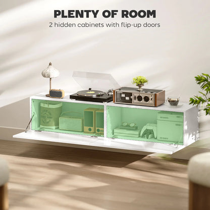 Floating TV Stand, Storage Cupboards for 45, 55, 65in TVs, Wall Mounted, White TV Stands at Gallery Canada