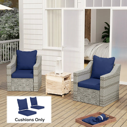 Seat Cushion Back Pillows Set of 2, Patio Chair Cushions, Dark Blue Patio Chair Cushions at Gallery Canada