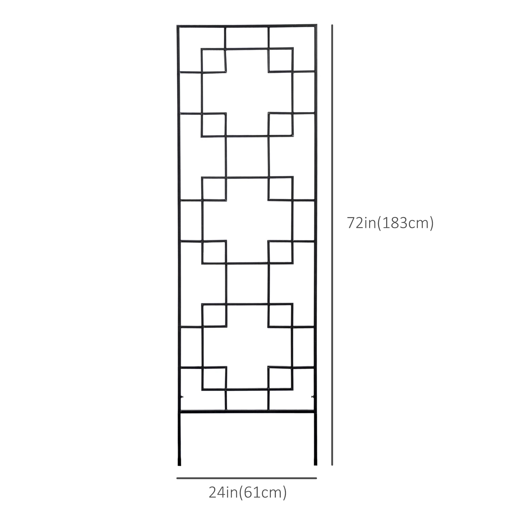 2 Pack Garden Trellis, Metal Grid Panels for Climbing Plants, 72