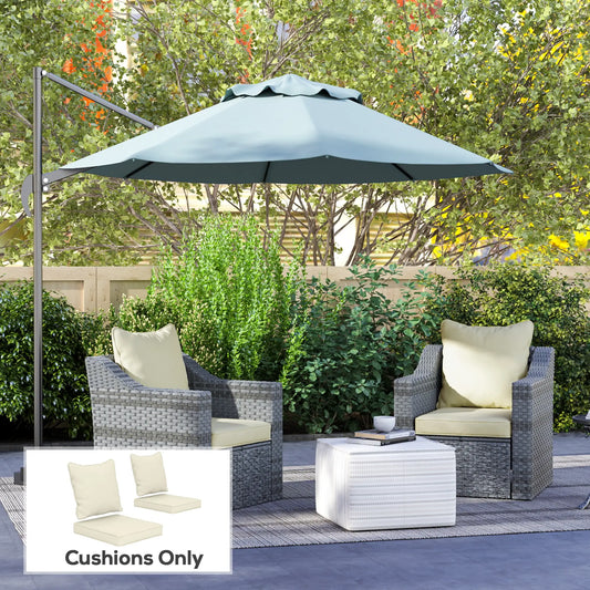 Seat Cushion Back Pillows, Set of 2, Indoor Outdoor, White Cream Patio Chair Cushions Cream at Gallery Canada