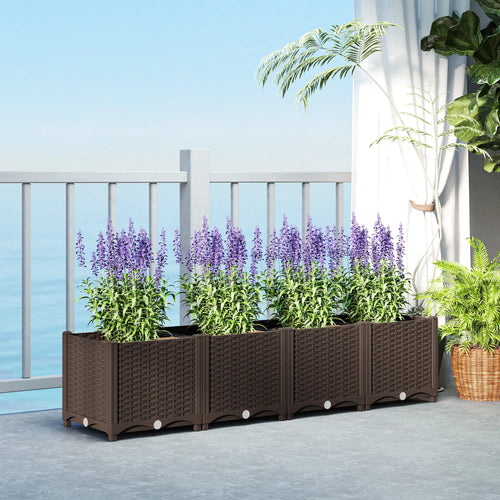 Plastic Raised Garden Bed, Outdoor Planter Box, 63