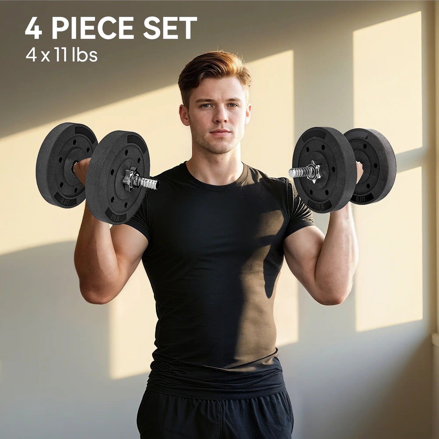 Weight Plates Set, 1-Inch Barbell, 4 x 11 lbs Dumbbells & Barbells at Gallery Canada