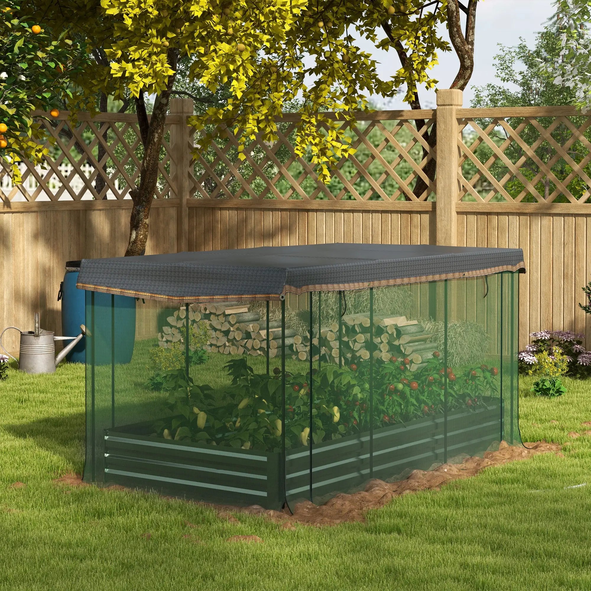 Galvanized Steel Planter Box with Cage, Shade Cloth, Raised Garden Bed Raised Garden Beds at Gallery Canada