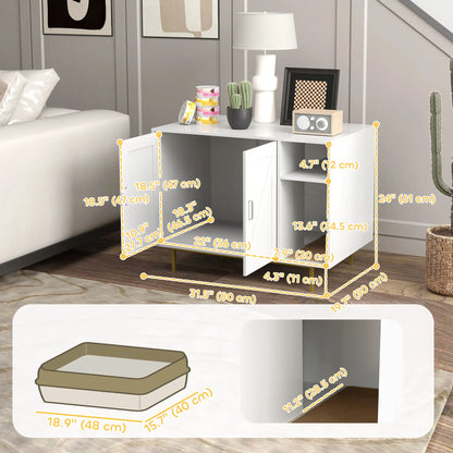 Cat Litter Box Enclosure with Scratching Pad, Storage, 31.5" x 20" x 24" Cat Litter Box Enclosures at Gallery Canada