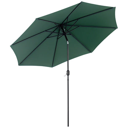 10' x 8' Round Market Umbrella, Crank Handle, Tilt, Green Sun Umbrellas Green, Black at Gallery Canada