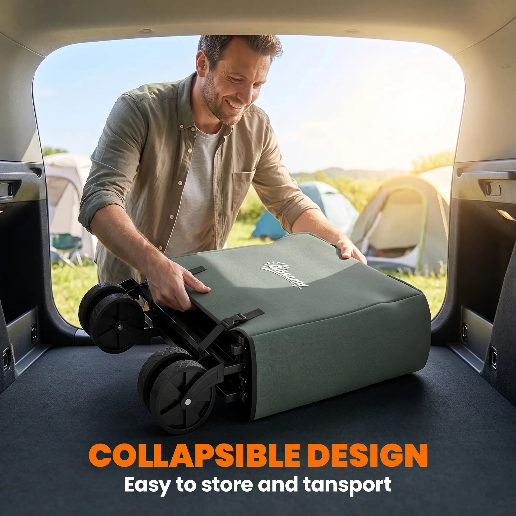 Foldable Collapsible Wagon Cart, 72L & 198 LBS Capacity, Green Folding Garden Carts at Gallery Canada