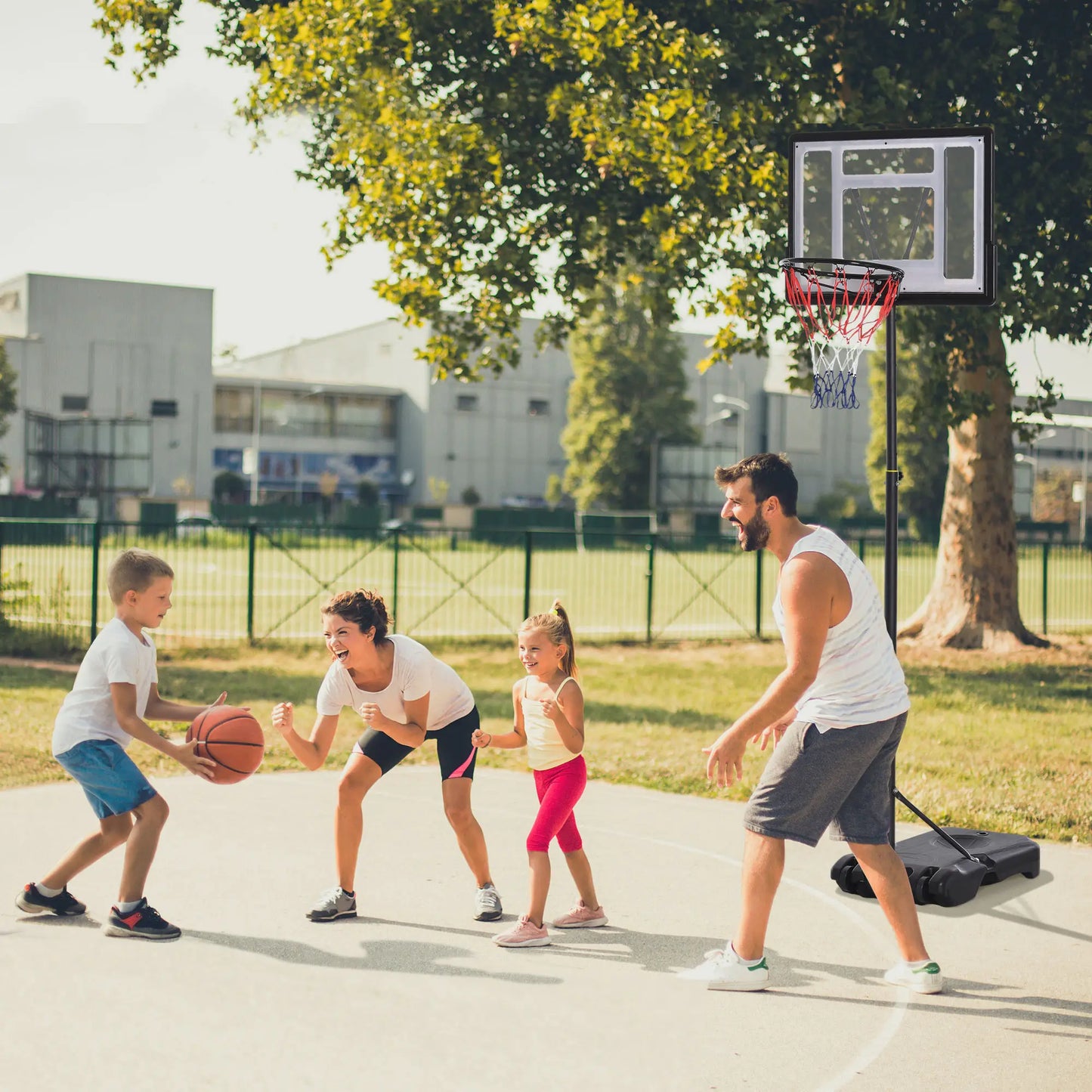5-7FT Basketball Hoop, Height Adjustable with Wheels for Youth Outdoor Basketball at Gallery Canada