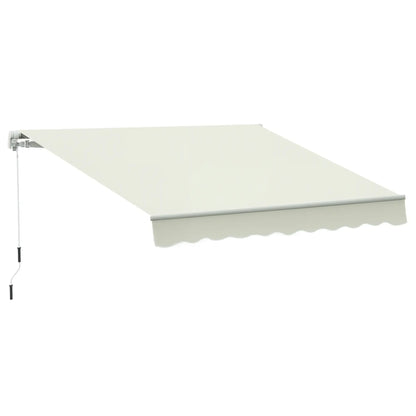 10' x 8' Manual Retractable Awning, Sun Shade Canopy, Aluminum Frame, UV Protection, Cream White Deck Awnings Cream at Gallery Canada