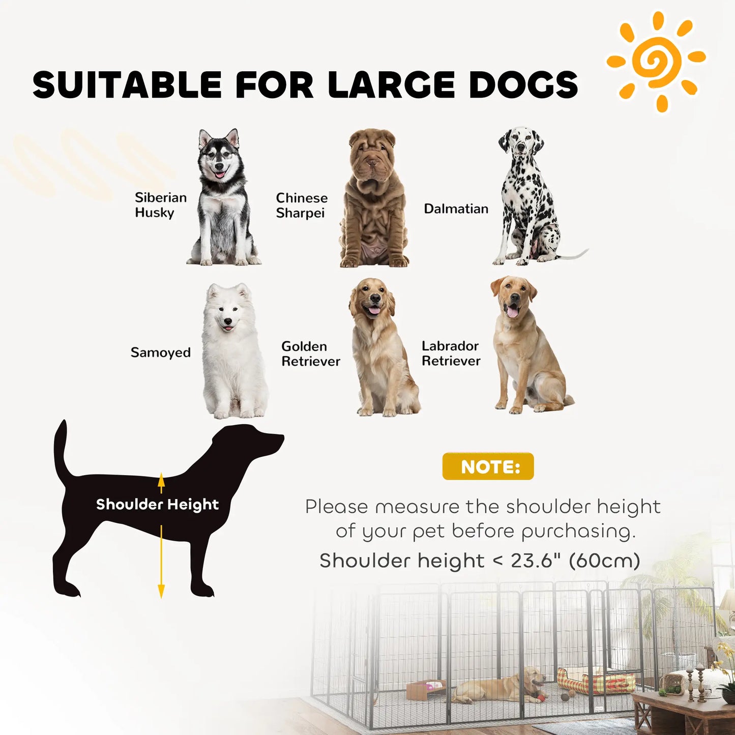 16 Panels Dog Playpen, Portable, for Large Dogs, 47" Height Houses, Kennels & Pens at Gallery Canada