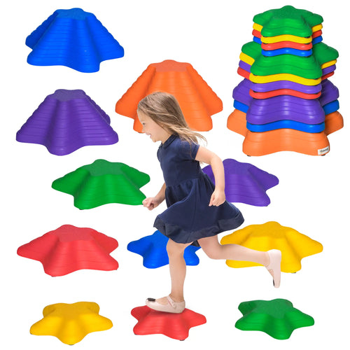 11PCs Larger Size Balance Stepping Stones, Non-slip Bottom, Stackable Obstacle Course