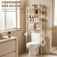 3-Tier Over-the-Toilet Storage Shelf, Adjustable Shelves, White