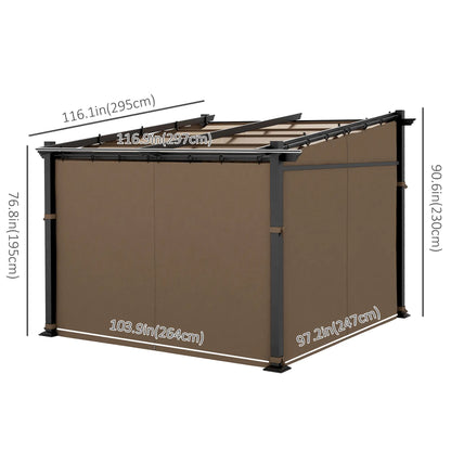 Metal Pergola, Sliding Roof Canopy, Retractable, 10' x 10', Coffee Pergolas at Gallery Canada