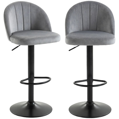 Swivel Counter Height Barstools Set of 2, Grey Bar Stools Grey, Black at Gallery Canada