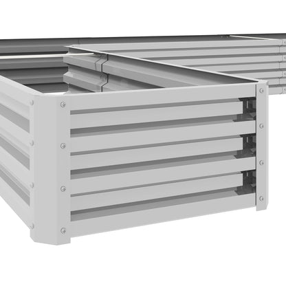 Galvanized Steel Raised Garden Bed, 82" x 109" x 12", Silver Galvanized Planter Boxes at Gallery Canada