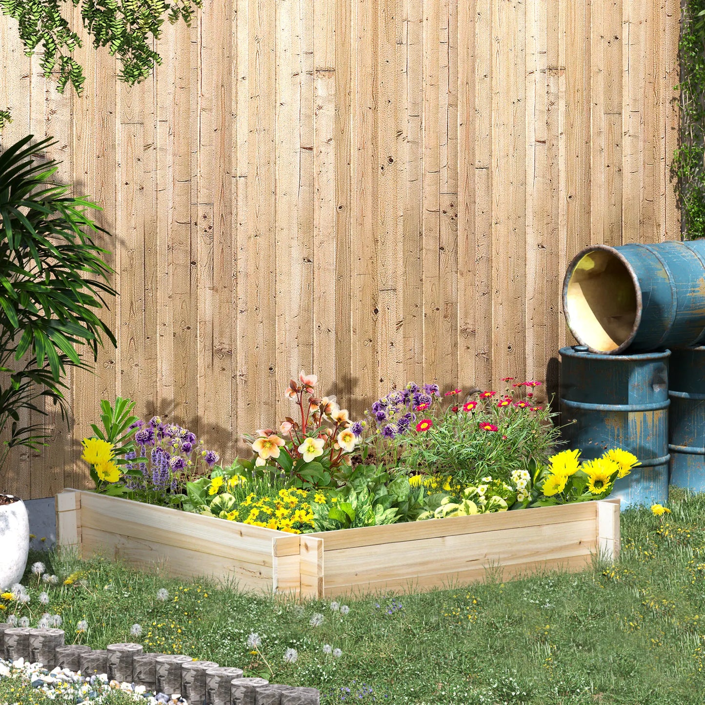 39'' x 39'' Wooden Raised Garden Bed, DIY Herb Planter Box Wooden Planter Boxes at Gallery Canada