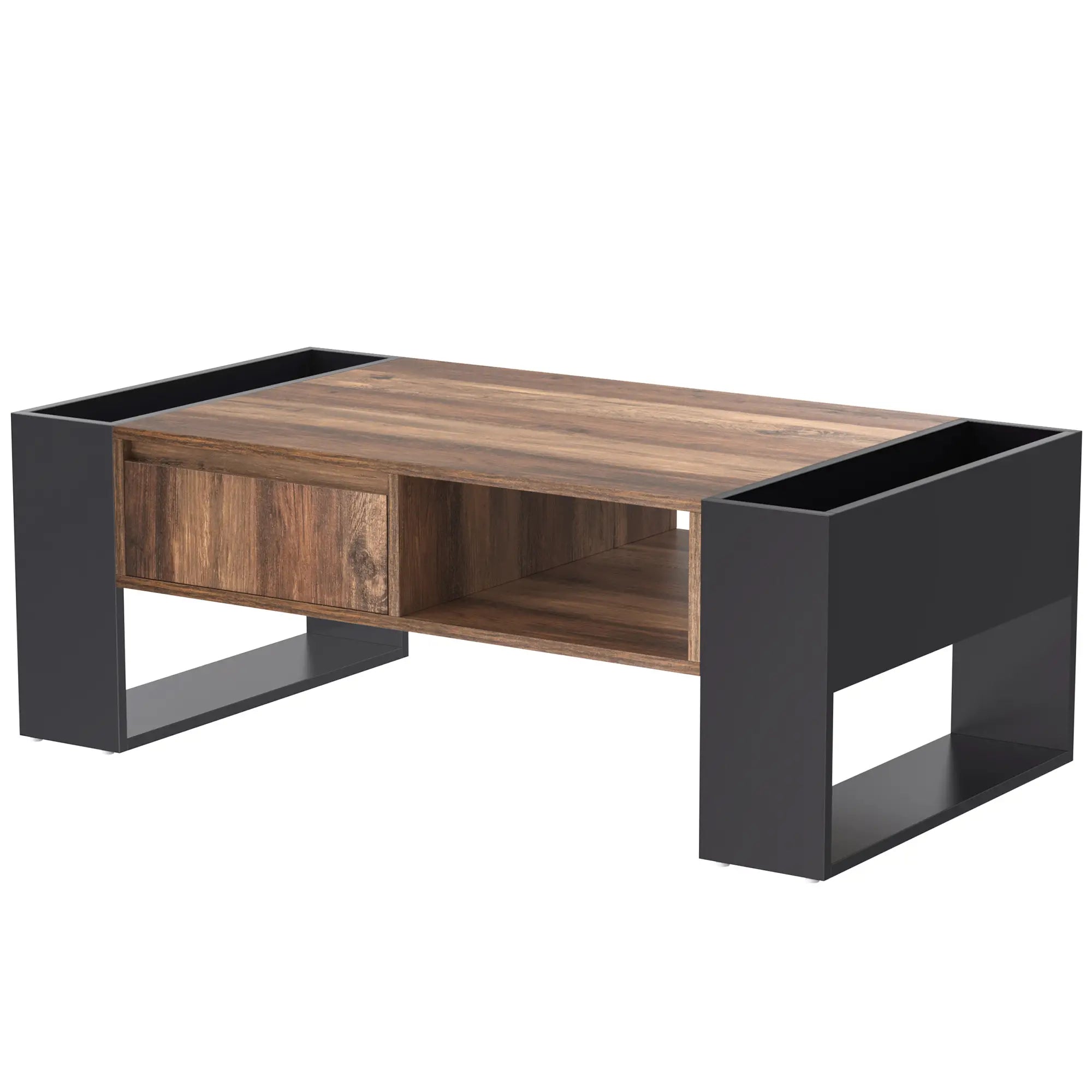 Grain Coffee Table, Double Storage, 43.5